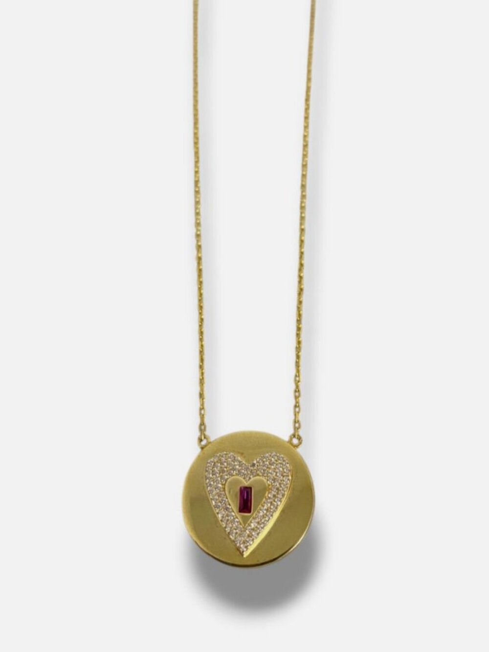 Chloe & Madison Women's 14K-Gold-Plated Sterling Silver Heart Pendant Necklace